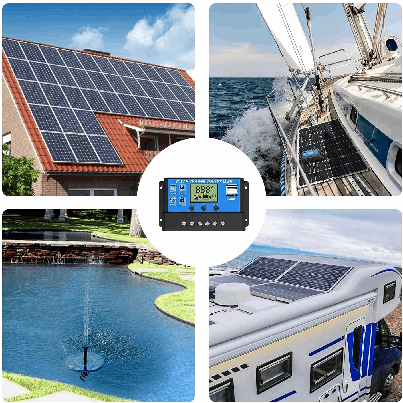 ALLPOWERS Controlador de cargador solar 30A