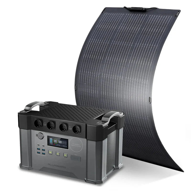 ALLPOWERS Generador Solar 2400W (S2000 Pro + SF100 Panel Solar Flexible 100W)