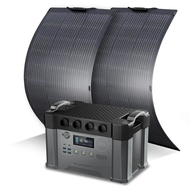 ALLPOWERS Generador Solar 2400W (S2000 Pro + SF100 Panel Solar Flexible 100W)
