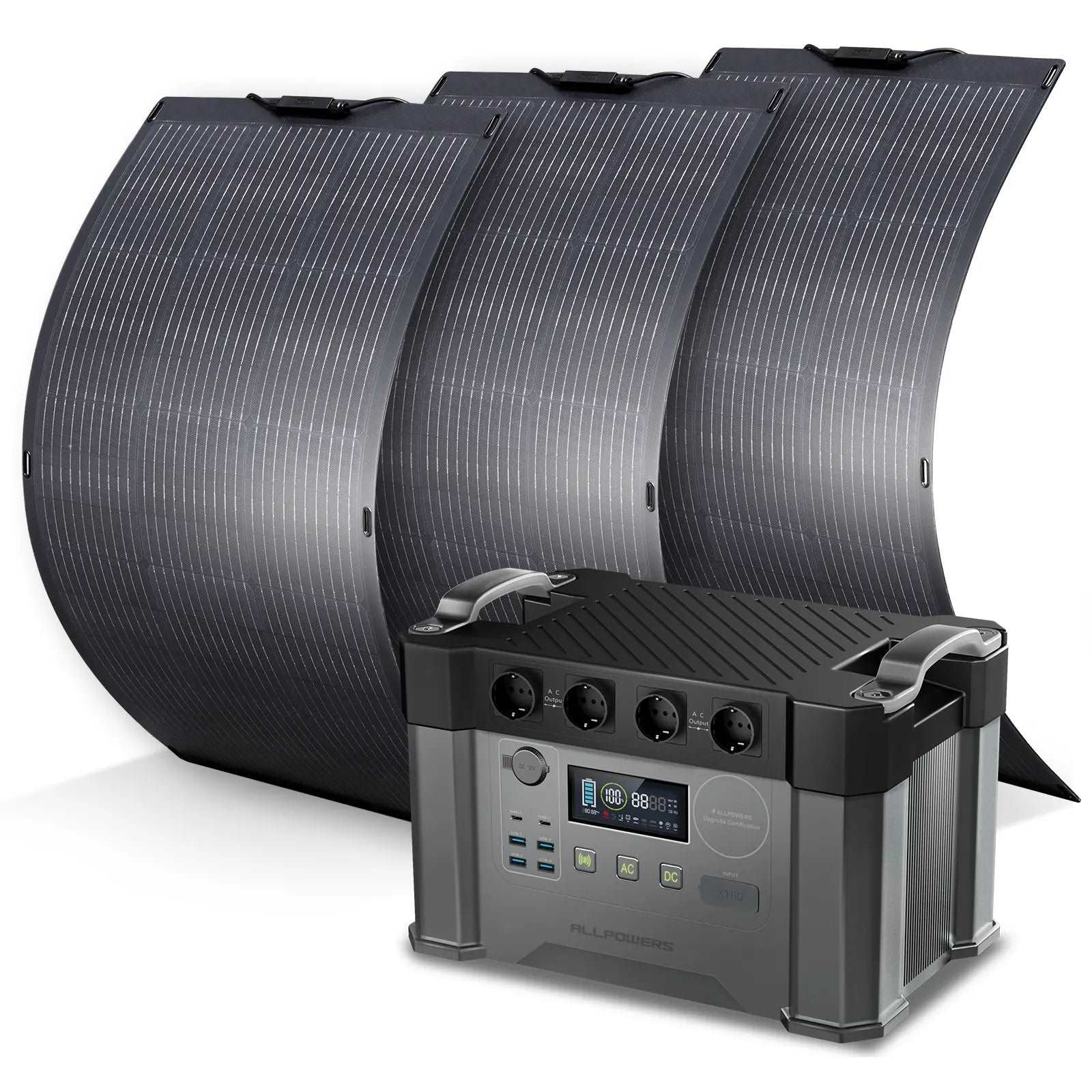 ALLPOWERS Generador Solar 2000W ( S2000 + SF100 Panel Solar Flexible 100W)