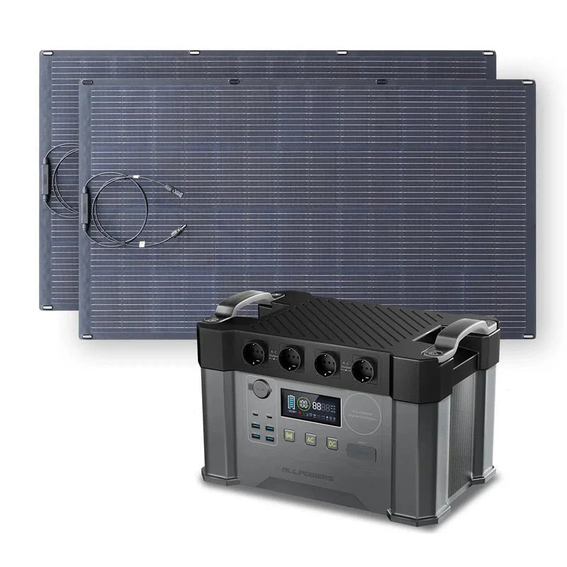 ALLPOWERS Generador Solar 2400W (S2000 Pro + SF200 Panel Solar Flexible 200W)