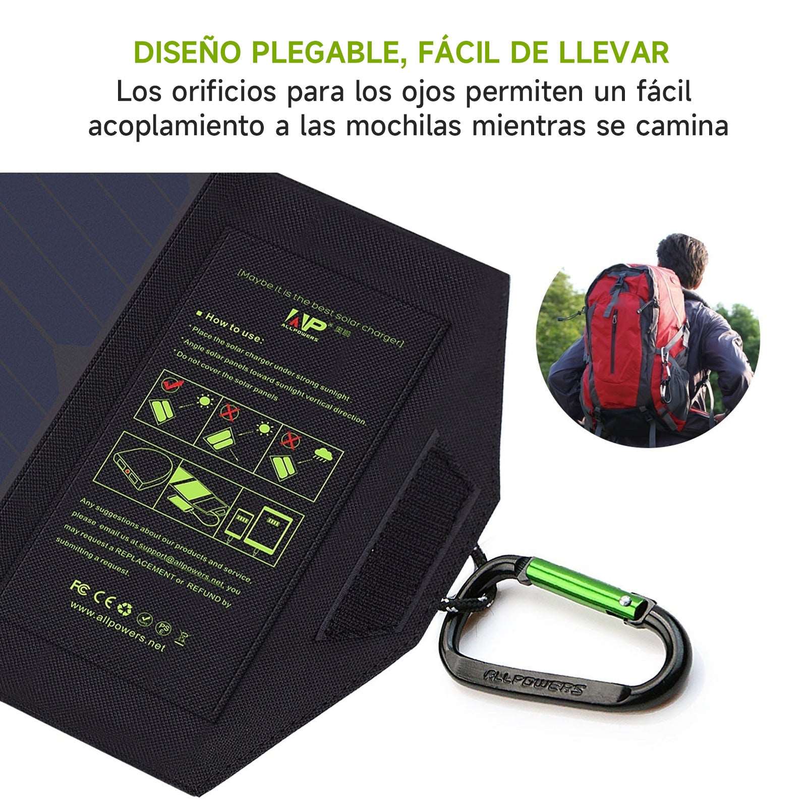 ALLPOWERS Cargador solar 5V 10W