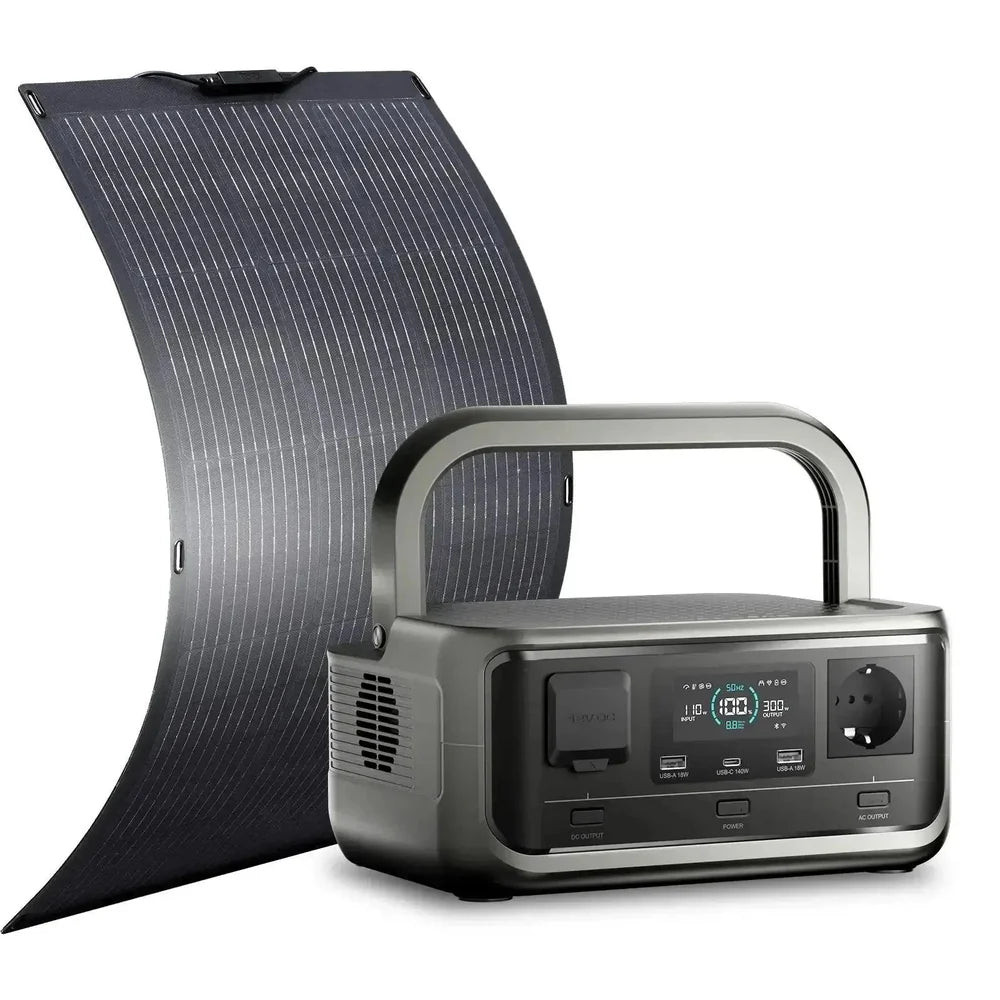 ALLPOWERS Generador Solar 300W (P300 + SF100 Placa Solar Flexible 100W)