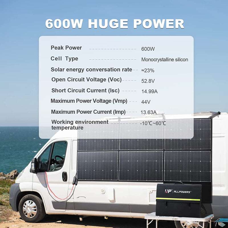 ALLPOWERS Generador Solar 3500W ( R3500 + SP039 Panel Solar 600W )