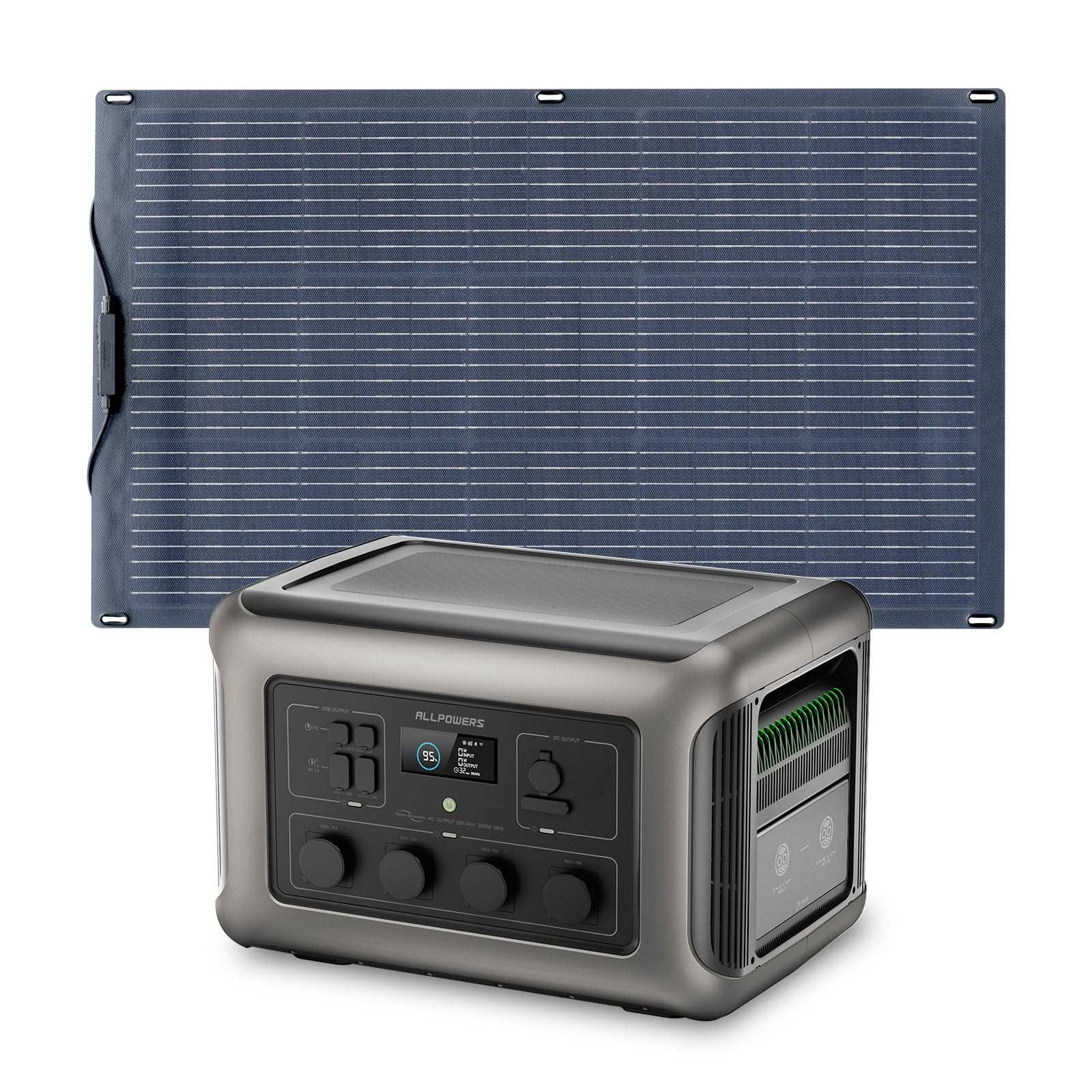 ALLPOWERS Generador Solar 3500W ( R3500 + SF100 Panel Solar Flexible 100W)