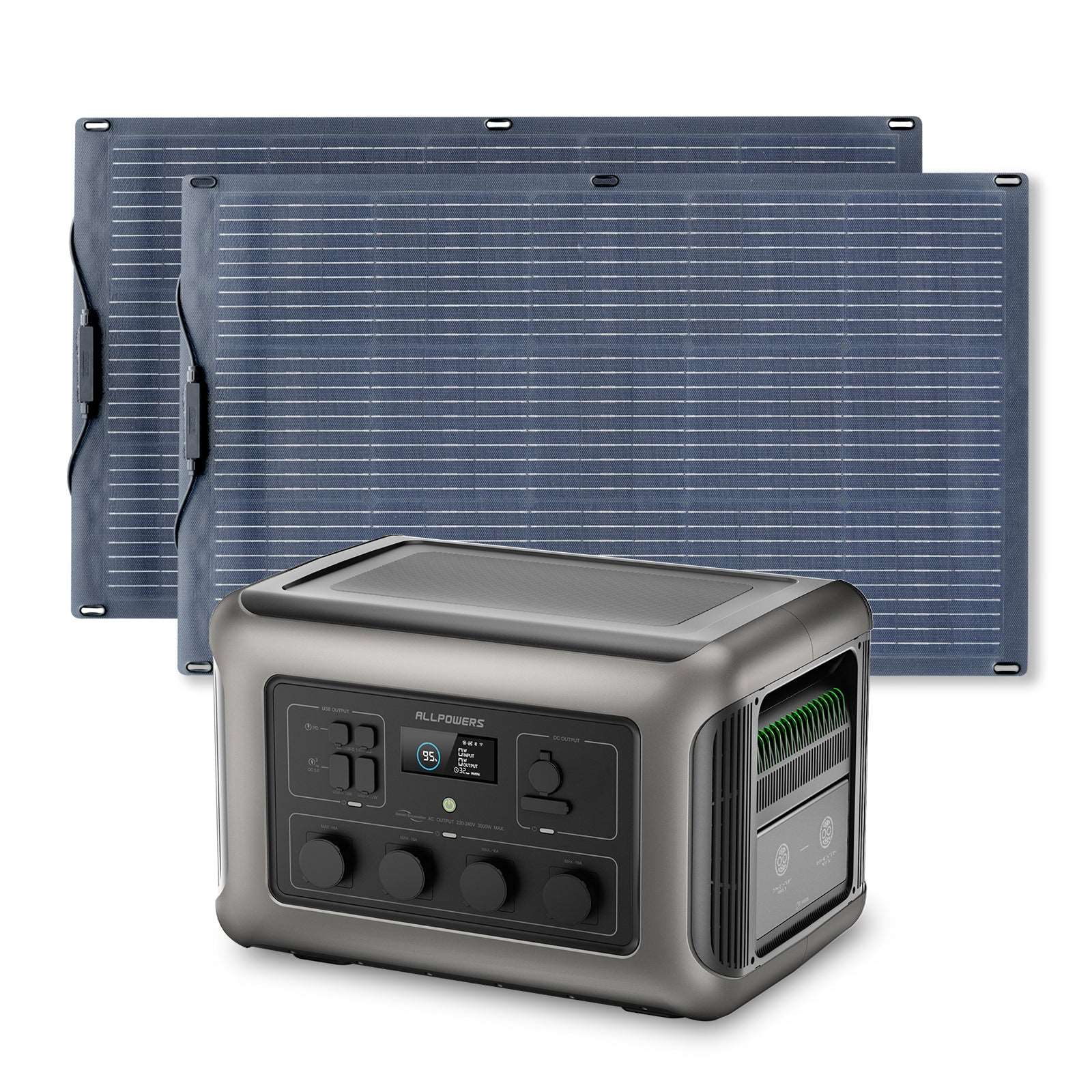 ALLPOWERS Generador Solar 3500W ( R3500 + SF100 Panel Solar Flexible 100W)