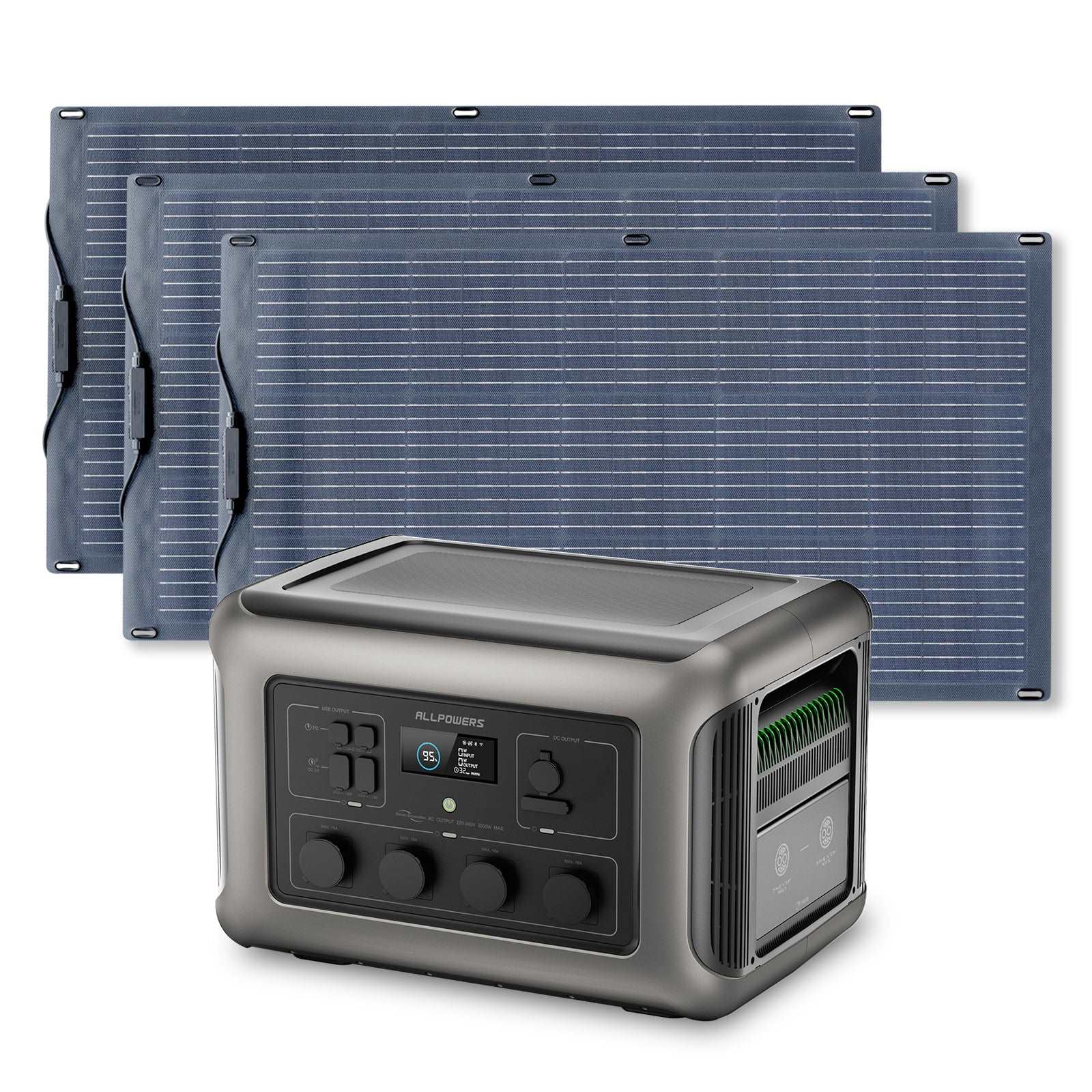 ALLPOWERS Generador Solar 3500W ( R3500 + SF100 Panel Solar Flexible 100W)