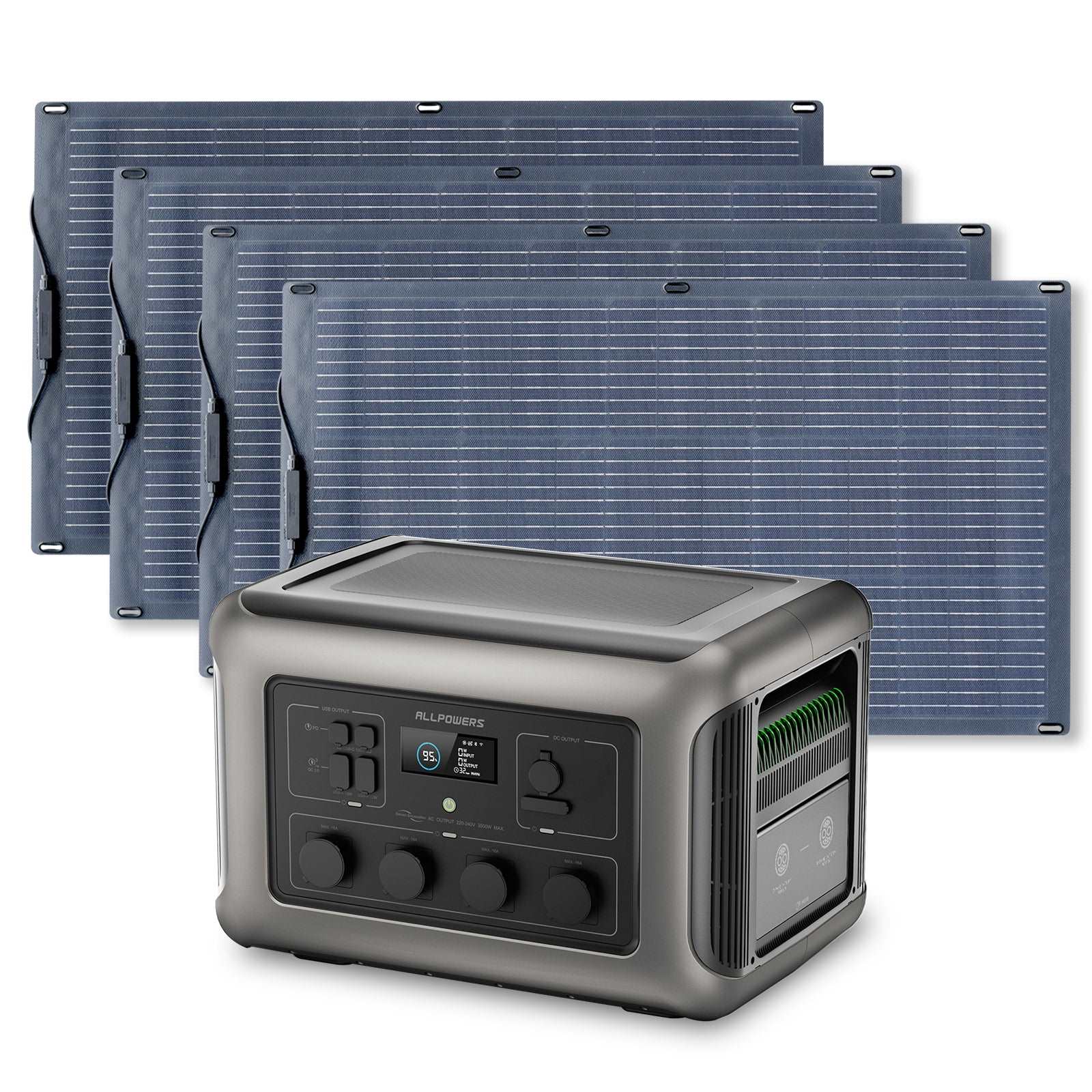 ALLPOWERS Generador Solar 3500W ( R3500 + SF100 Panel Solar Flexible 100W)