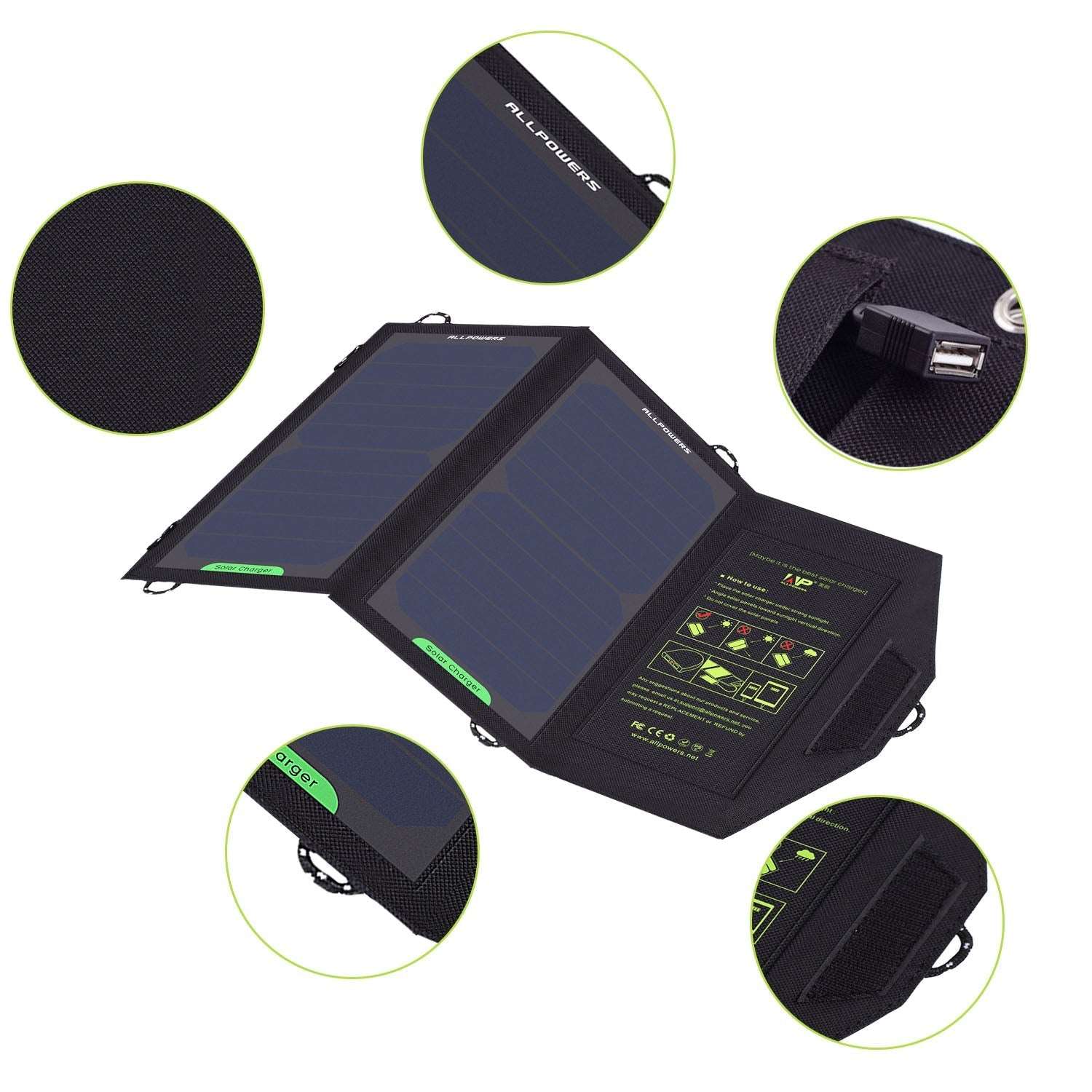 ALLPOWERS Cargador solar 5V 10W