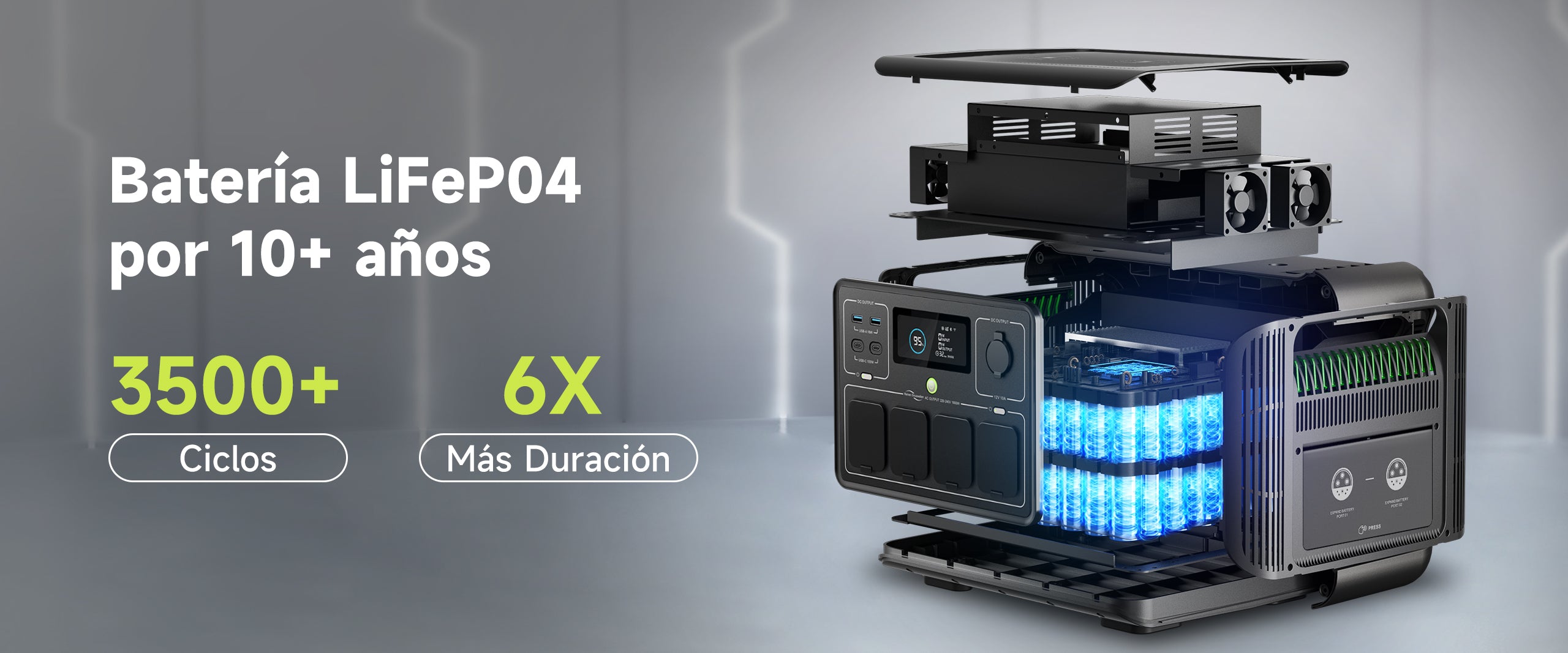 Equipado con Batería LiFeP04