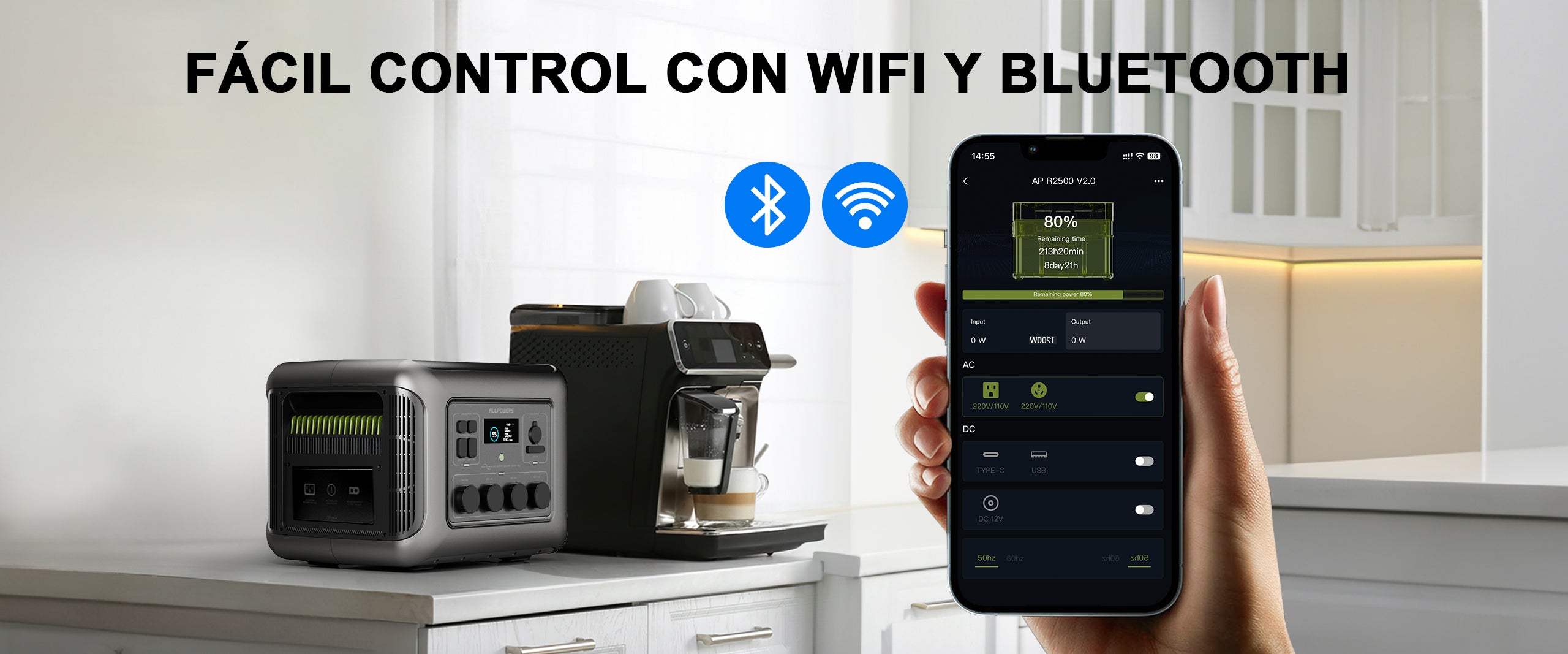Función de control inteligente de Wifi y Bluetooth
