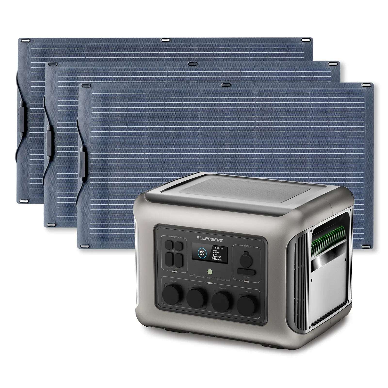 ALLPOWERS Generador Solar 2500W (R2500 + SF100 Panel Solar Flexible 100W)