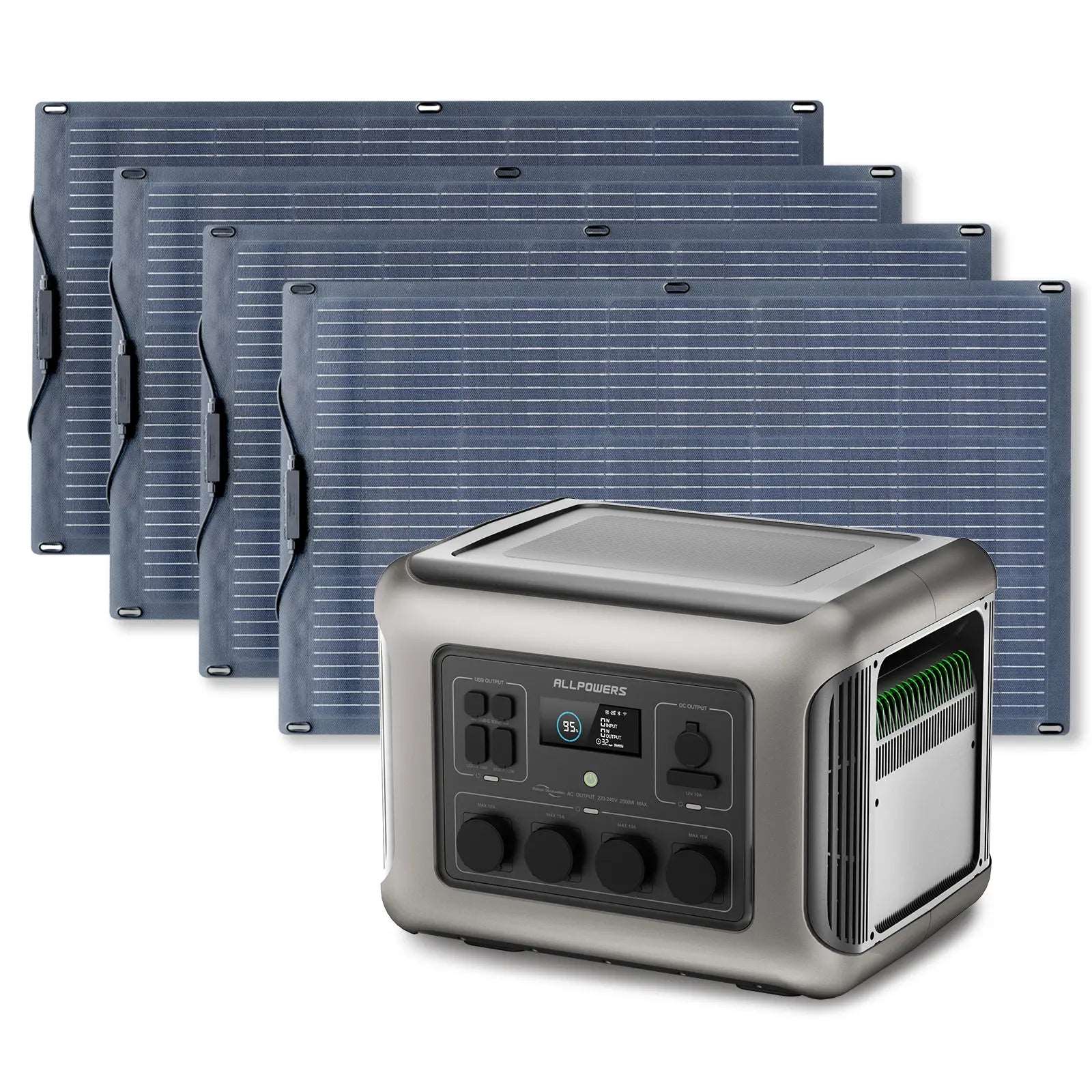 ALLPOWERS Generador Solar 2500W (R2500 + SF100 Panel Solar Flexible 100W)