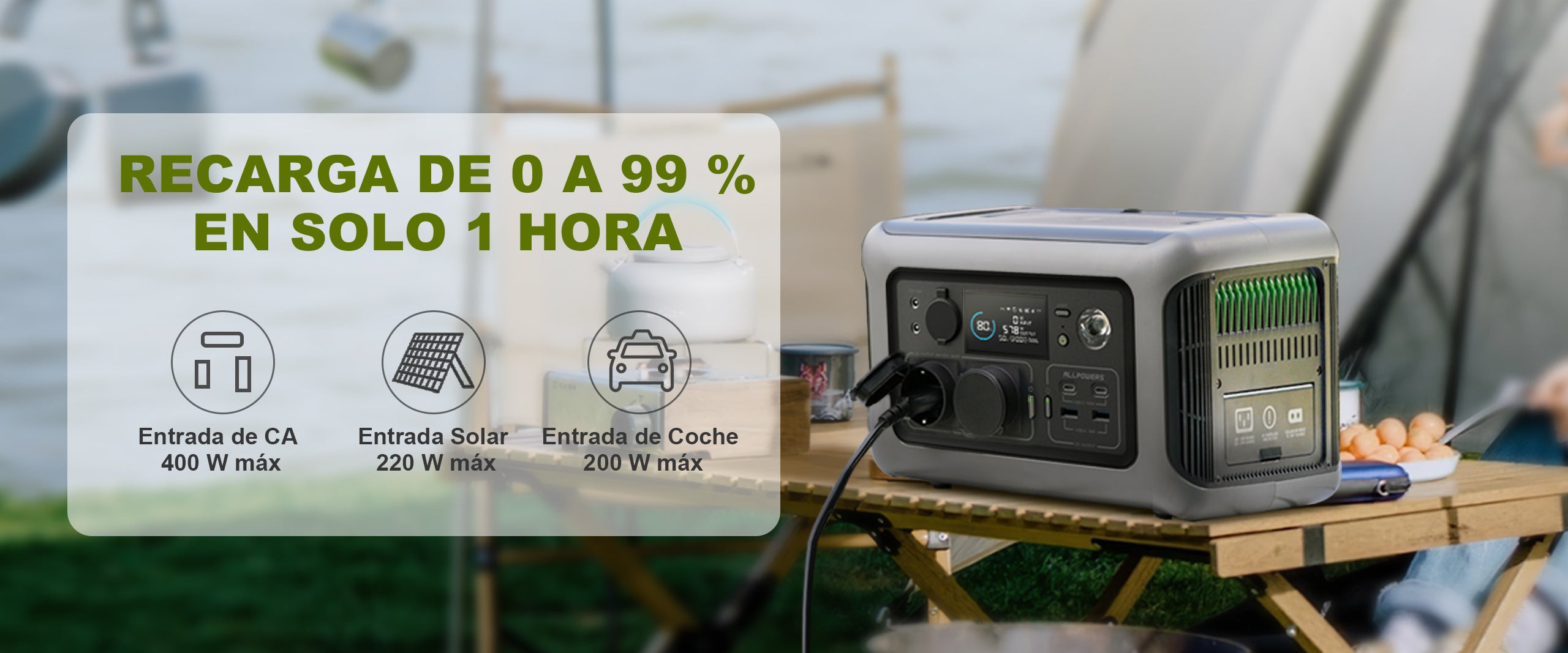 Recarga de 0-100% en 1 Hora