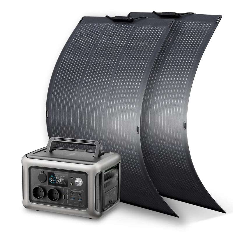 ALLPOWERS Generador Solar 600W (R600 + SF100 Panel Solar Flexible 100W )