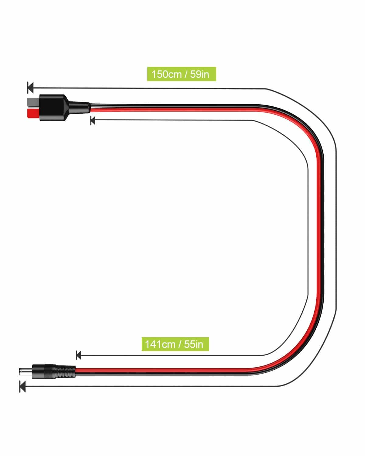 ALLPOWERS DC5525 (5,5 mm x 2,5 mm) a cable adaptador de conector Anderson
