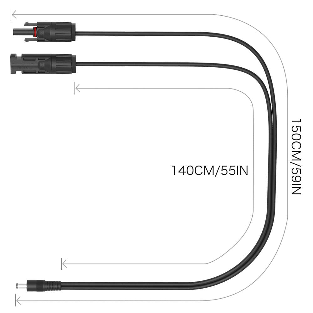 ALLPOWERS Cable de extensión solar con 5521 Conector (1,5 M 16 AWG)