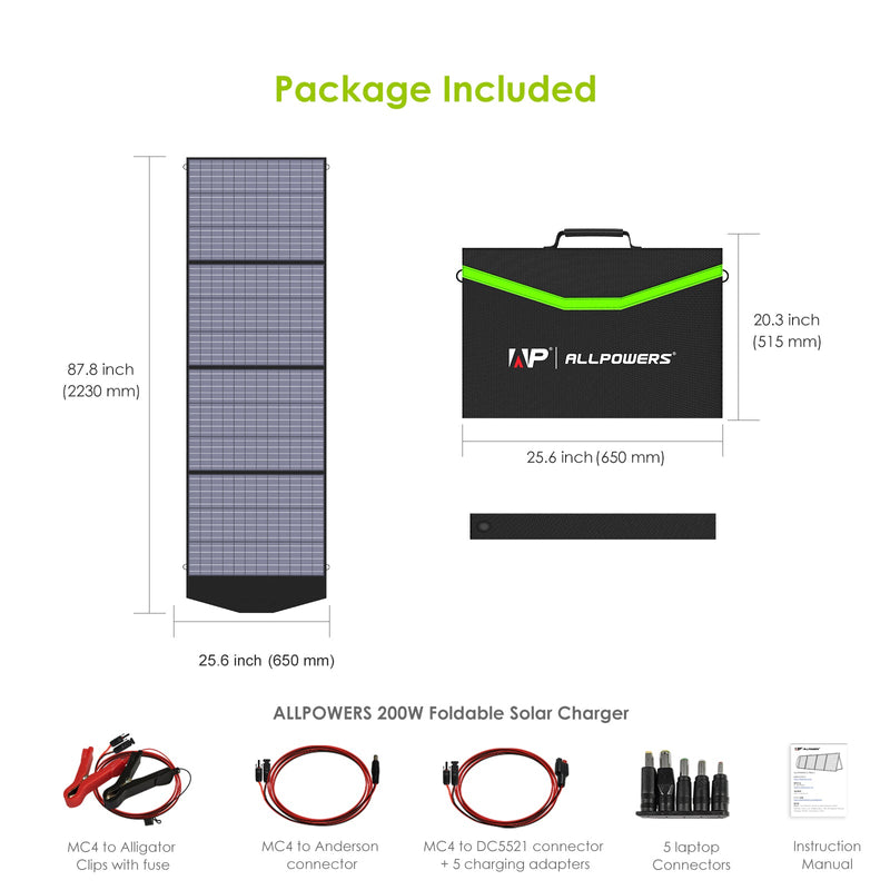 ALLPOWERS Generador Solar 2500W ( R2500 + SP033 Panel Solar 200W)