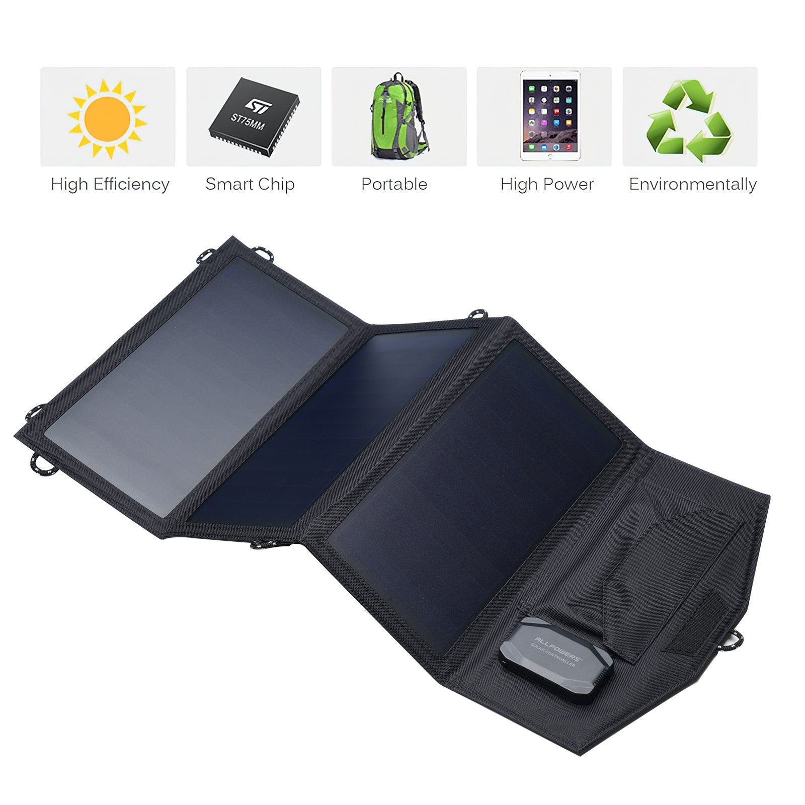 ALLPOWERS Placa Solar Portátil 18V 21W