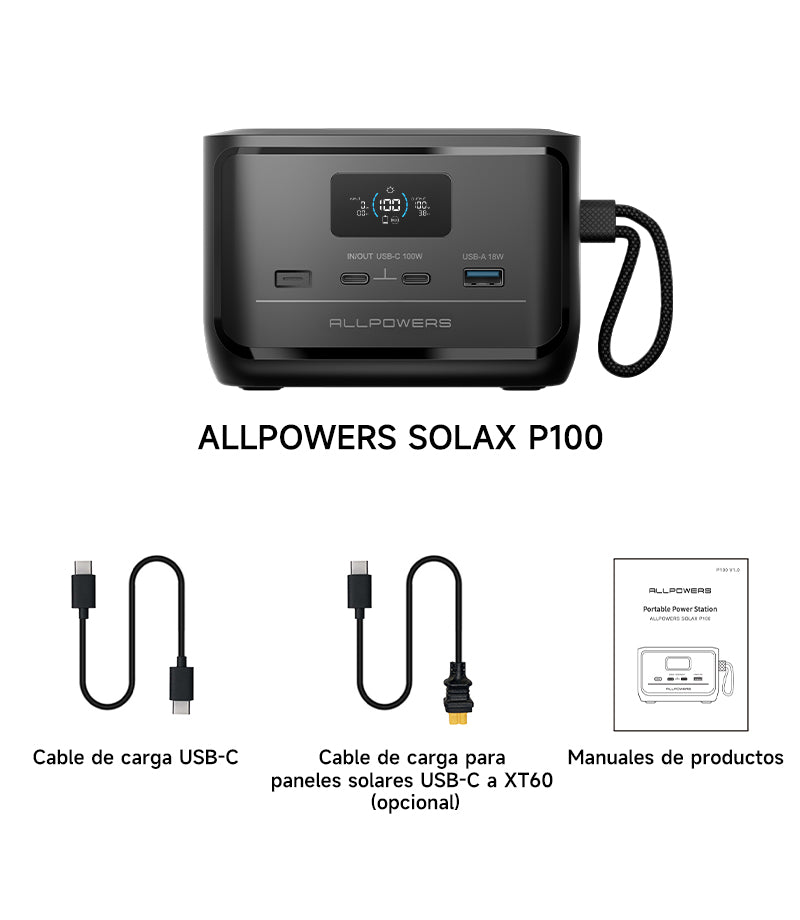 ALLPOWERS SOLAX P100 Fuente de alimentación portátil (128W 99.2Wh)