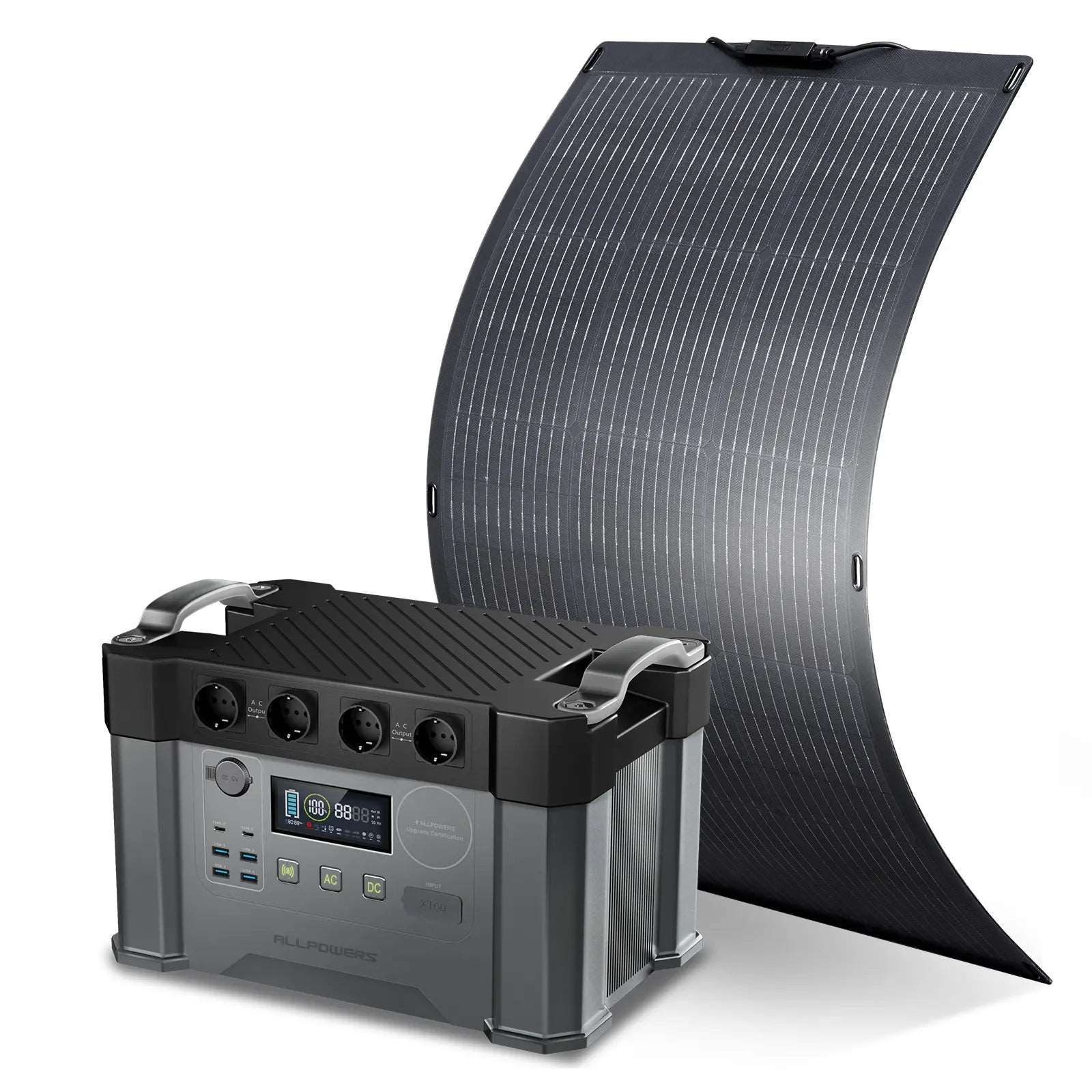 ALLPOWERS Generador Solar 2000W ( S2000 + SF100 Panel Solar Flexible 100W)