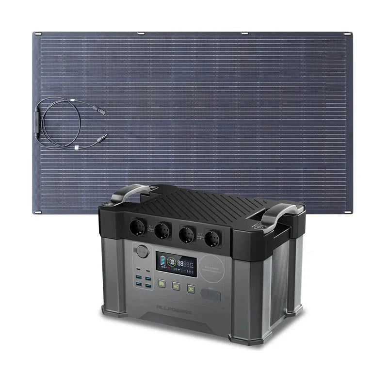 ALLPOWERS Generador Solar 2400W (S2000 Pro + SF200 Panel Solar Flexible 200W)