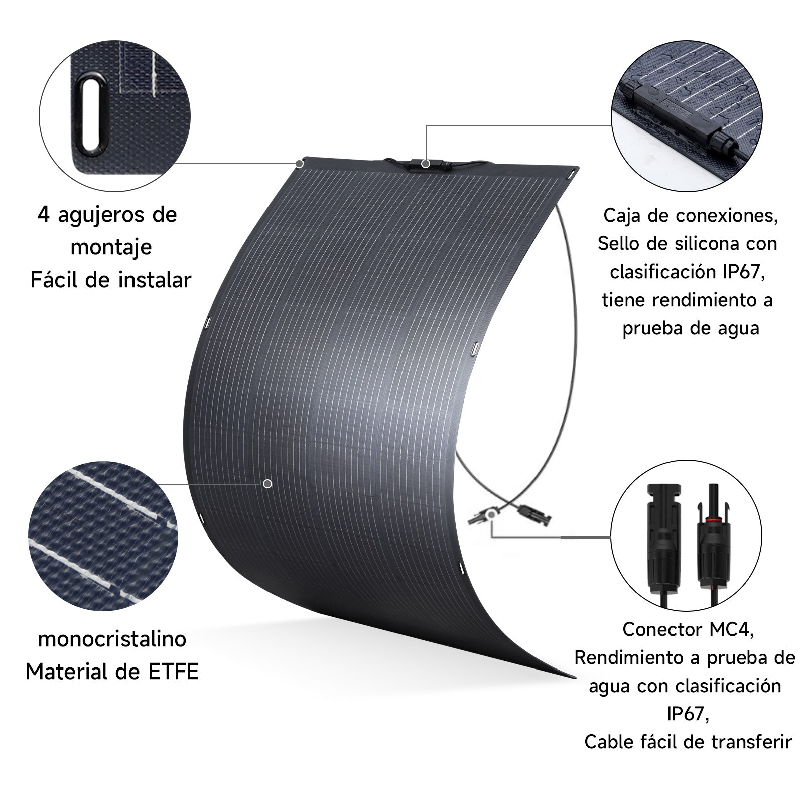 ALLPOWERS SF200 Placa Solar Portátil Flexible 200W