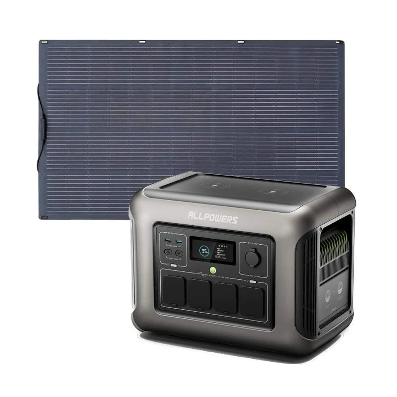 ALLPOWERS Generador Solar 1800W (R1500 + SF200 Panel Solar Flexible 200W)