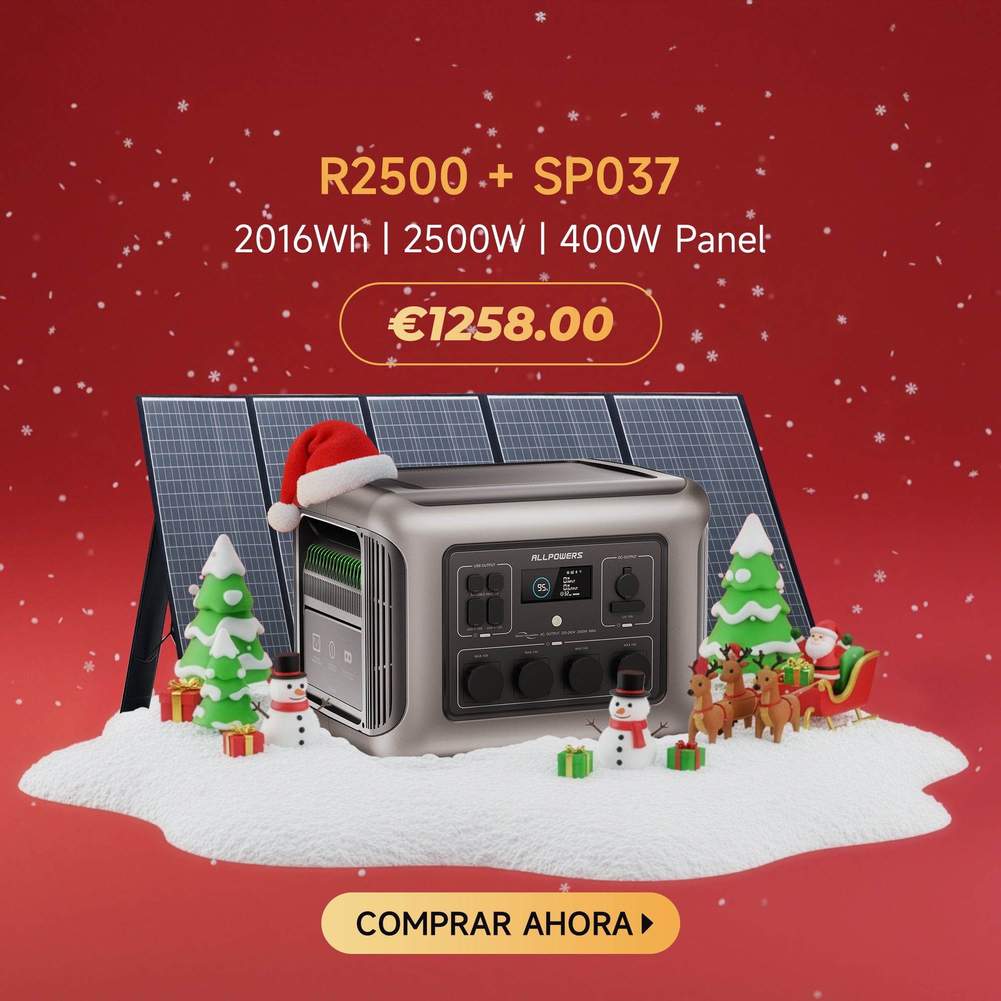 ALLPOWERS Generador Solar 2500W (R2500 + SP037 Panel Solar 400W)