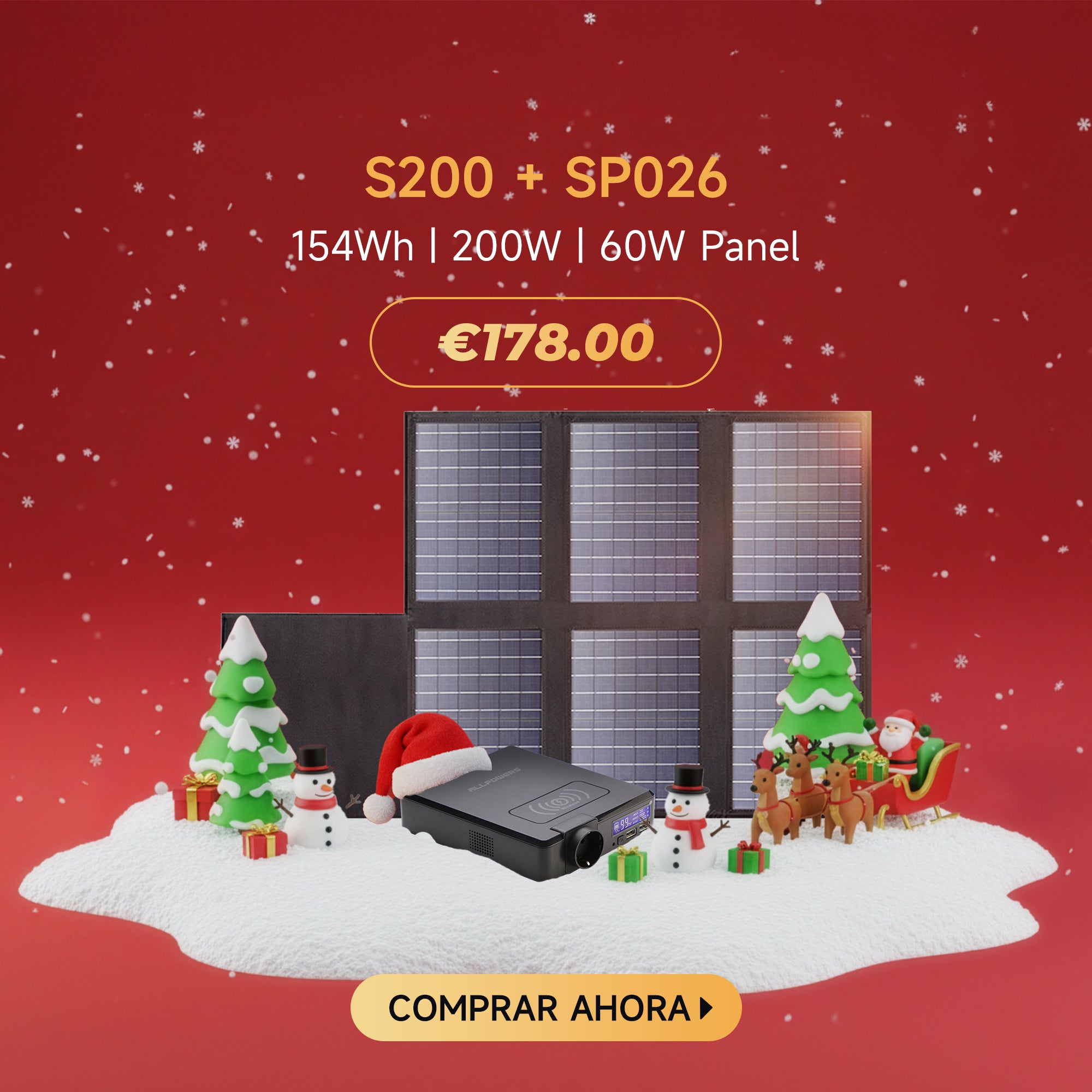 ALLPOWERS Generator Solar 200W (S200 + SP026 60W Placa Solar)