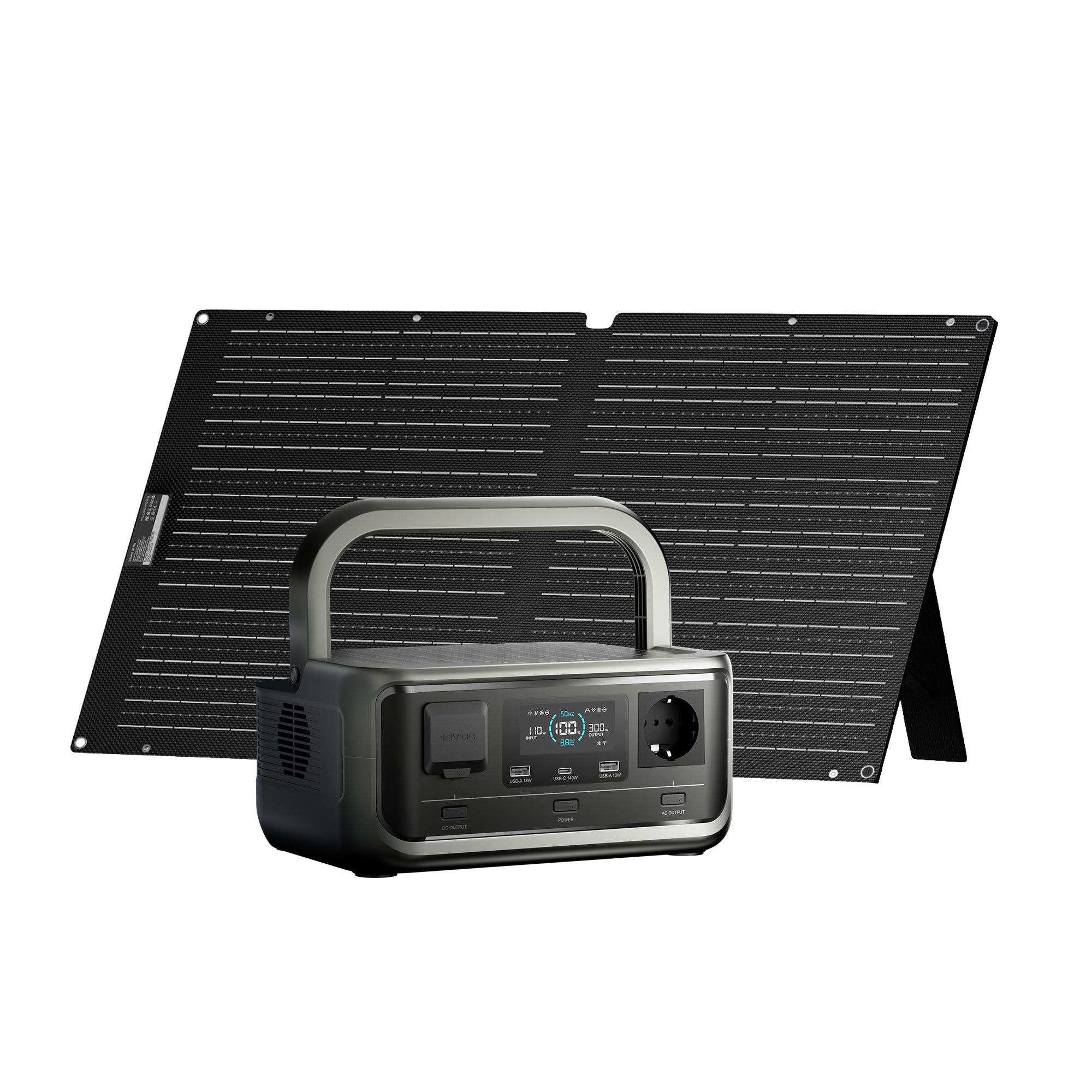 ALLPOWERS Generador Solar 300W (P300 + SOLAX SE100 Placa Solar 100W)