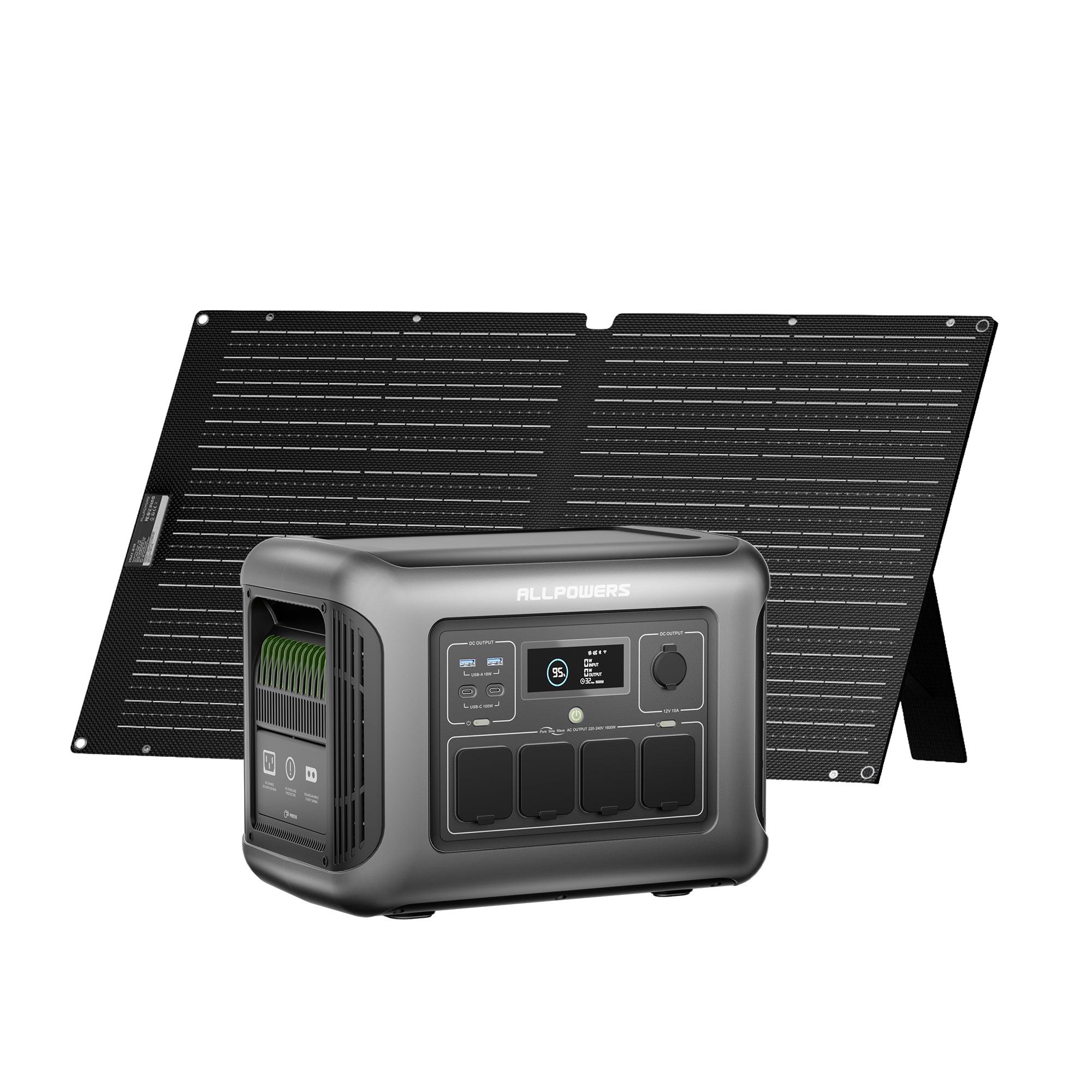 ALLPOWERS Generador Solar 1600W (R1500 LITE + SOLAX SE100 Panel Solar 100W)