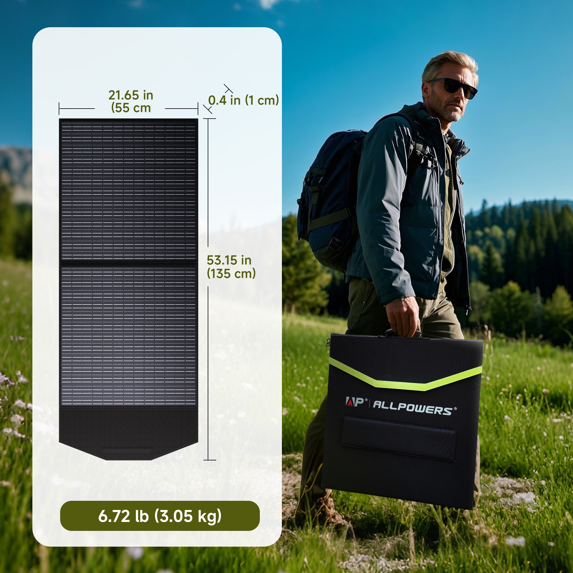 ALLPOWERS SP027 Placa Solar Portátil Monocristalino 100W