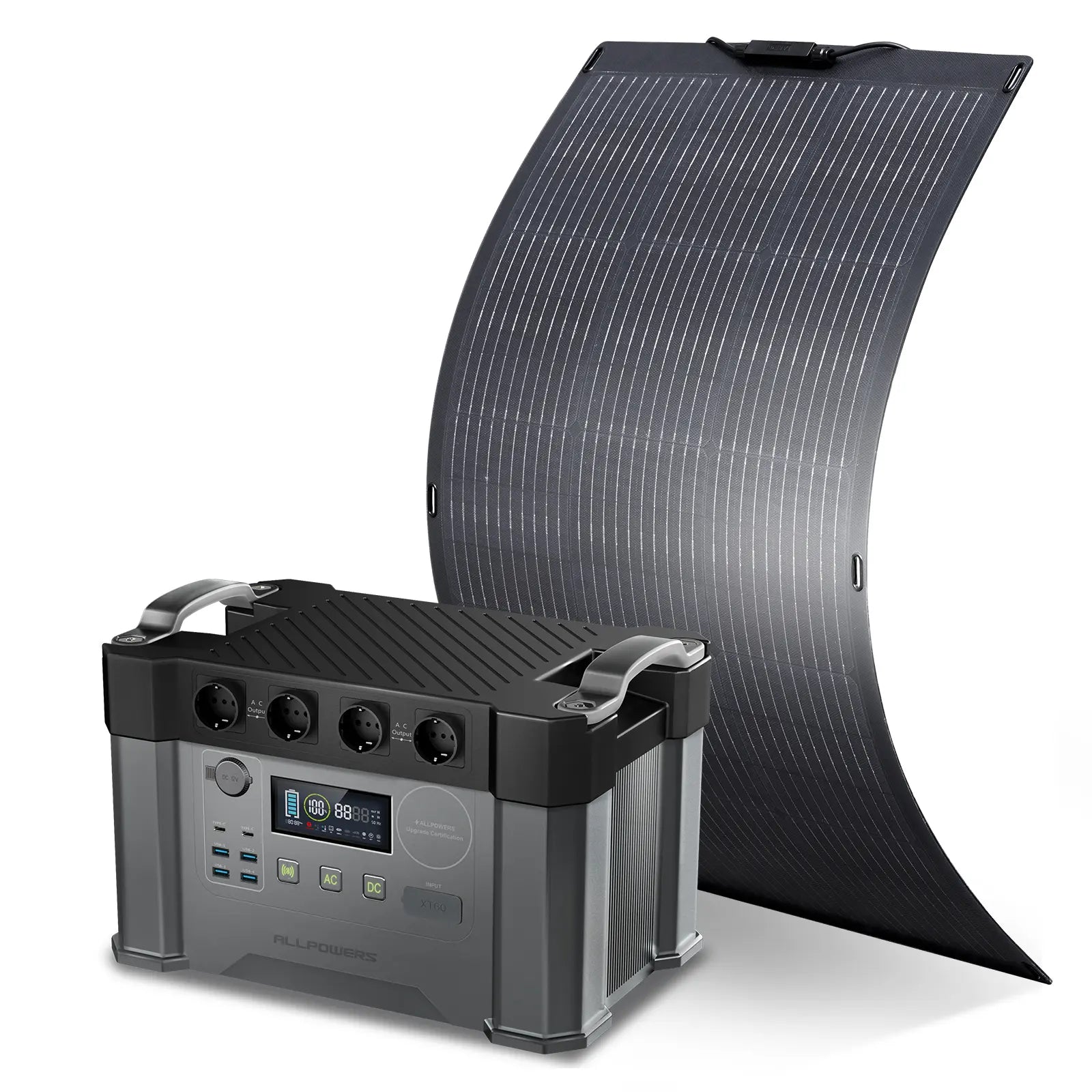ALLPOWERS Kit Generador Solar 2000W ( S2000 + SF100 Panel Solar Flexible 100W)