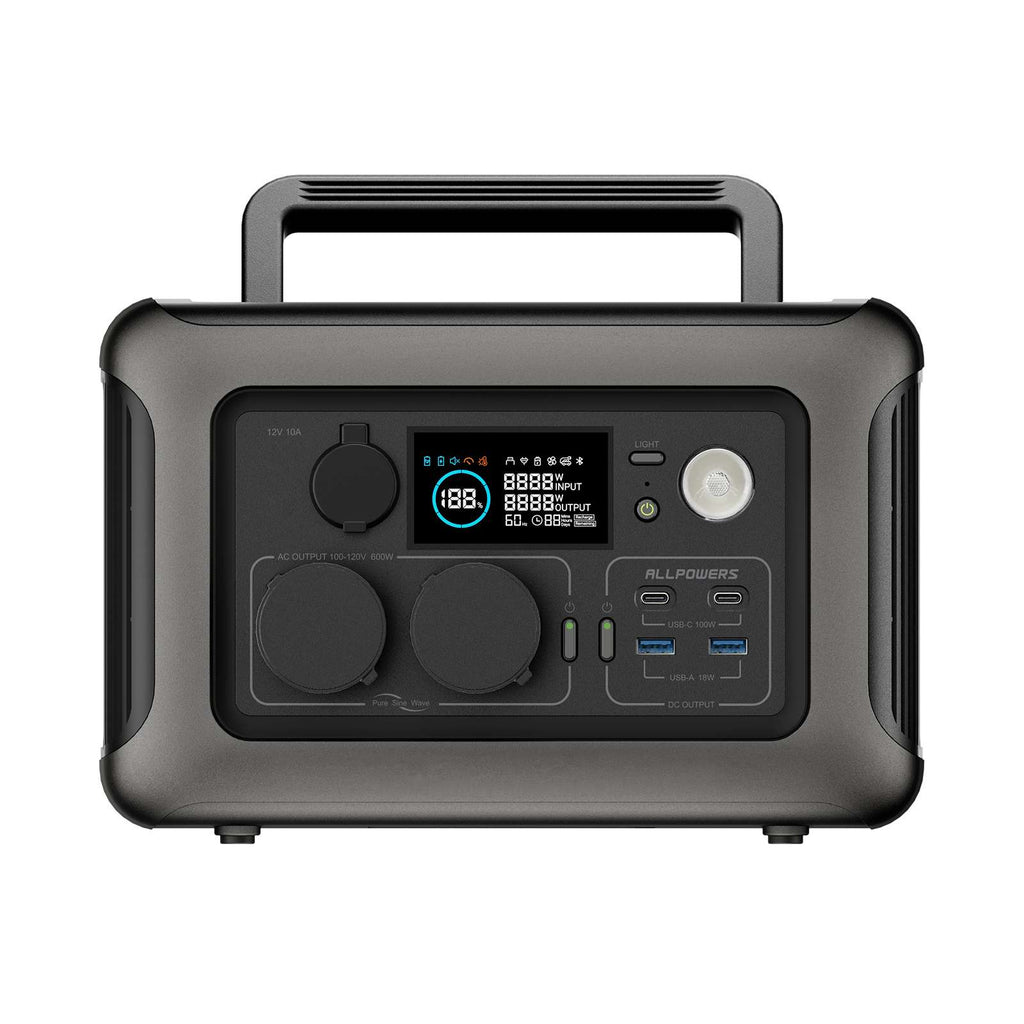 ALLPOWERS R600 Estación de Energía Portátil 600W 299Wh Batería LiFeP04 en ALLPOWERS