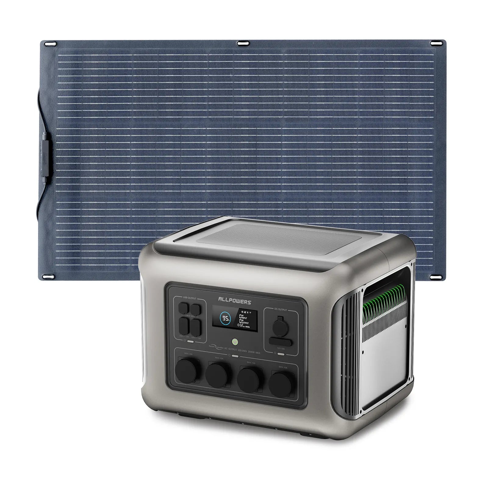 ALLPOWERS Kit Generador Solar 2500W (R2500 + SF100 Panel Solar Flexible 100W)