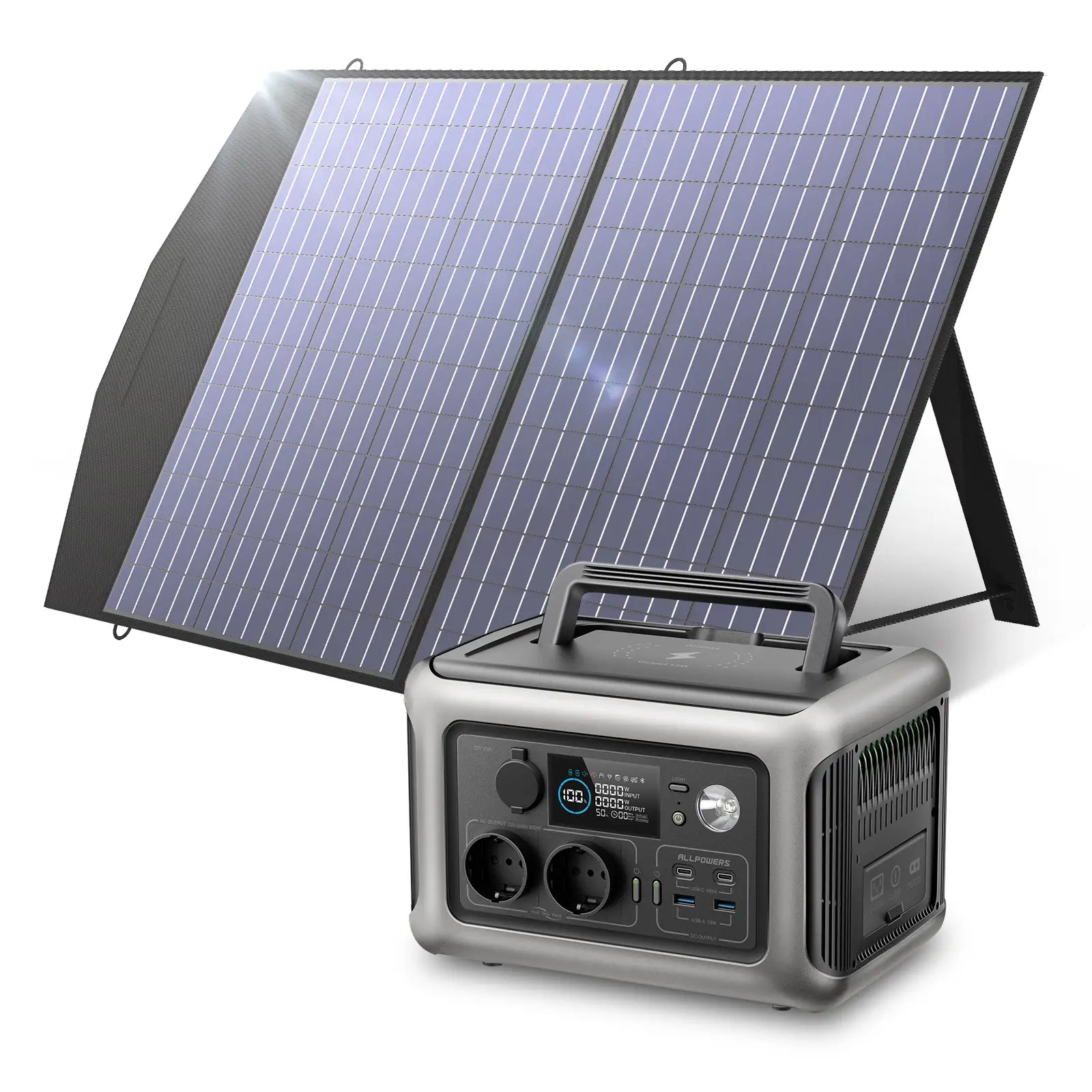 ALLPOWERS Kit Generador Solar 600W (R600 + SP027 Panel Solar 100W)