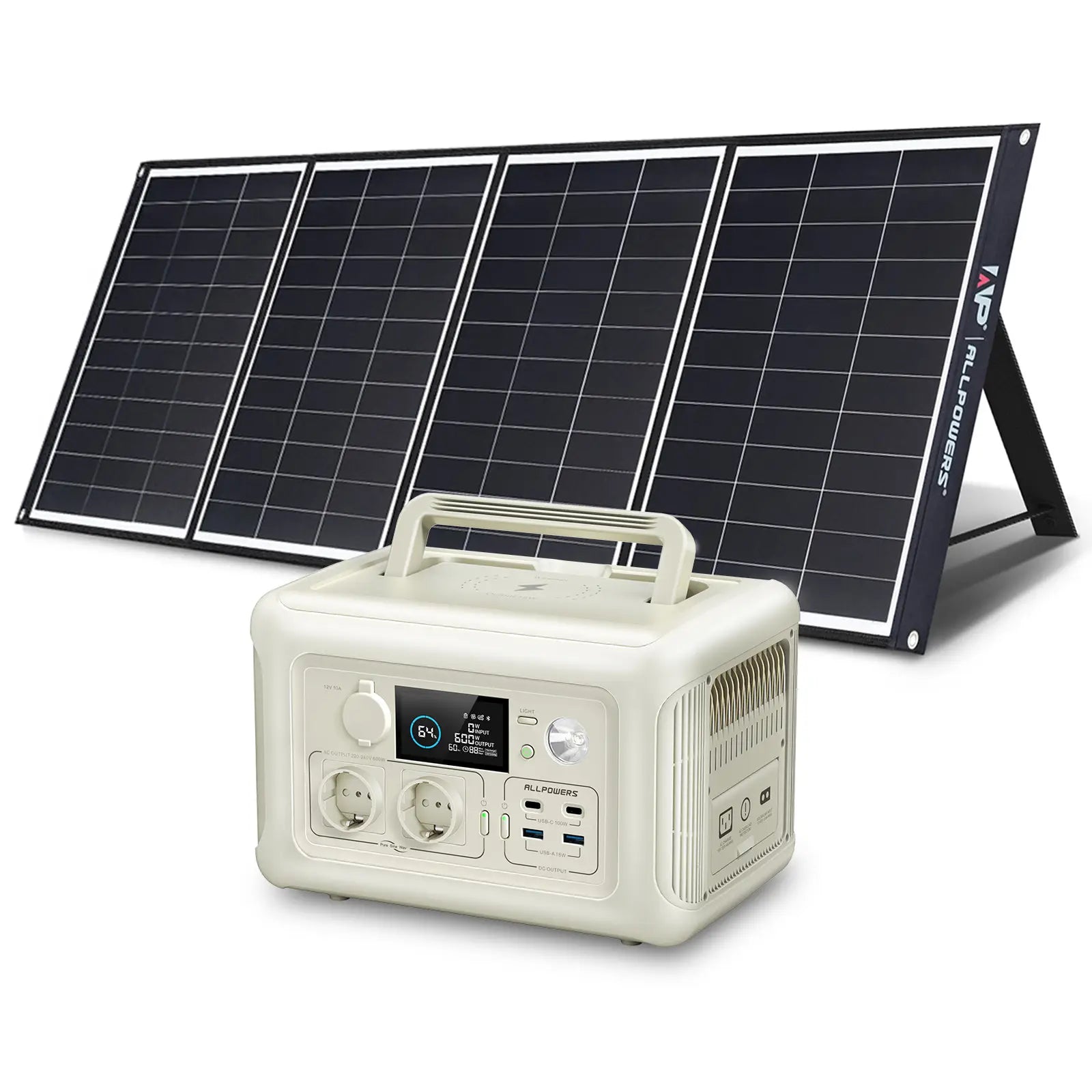 ALLPOWERS Kit Generador Solar 600W (R600 + SP035 Panel Solar  200W)
